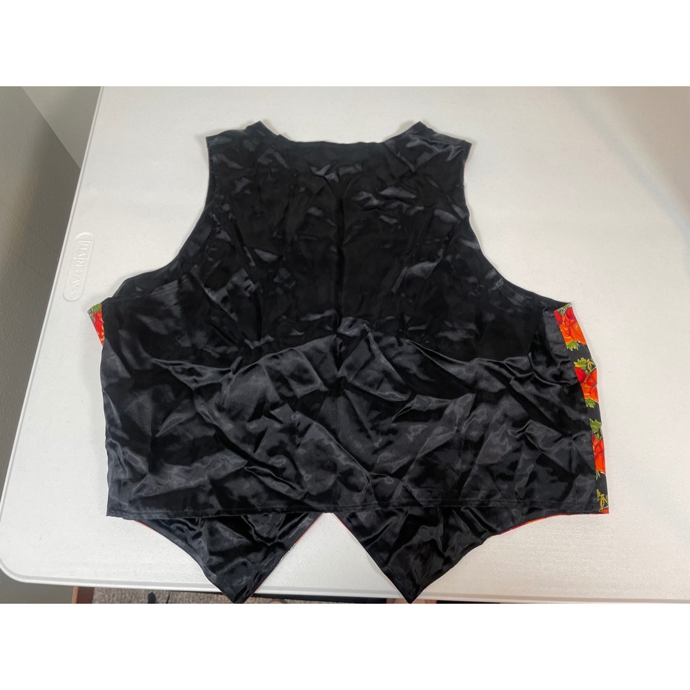 Vintage Halloween Vest Women's 22W Orange Pumpkin Spiderweb Holiday Party - Picture 6 of 6